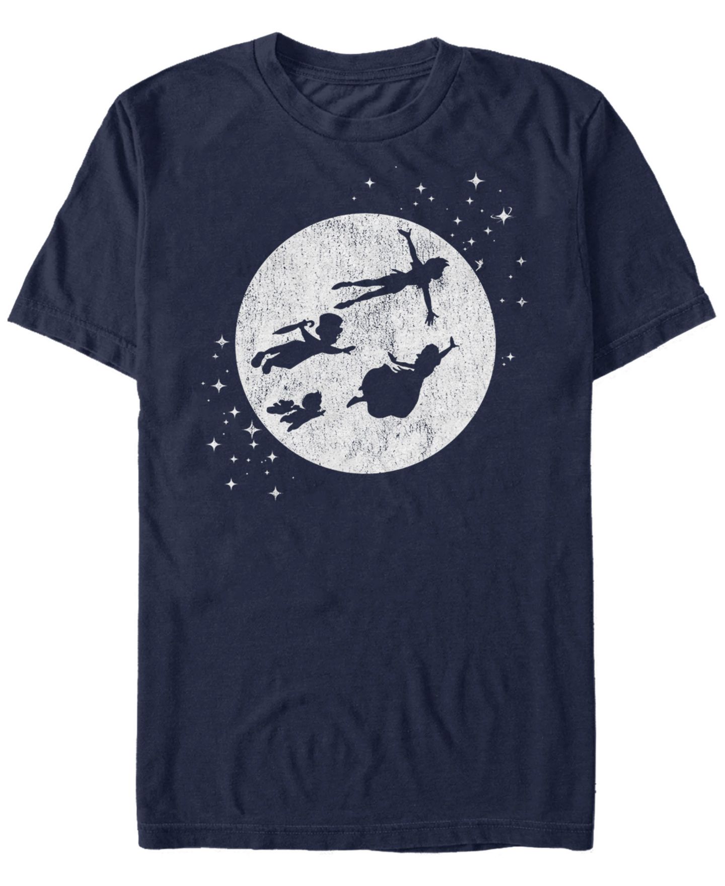 Мужская футболка Fifth Sun Disney Peter Pan Darling Kids Flying Moon Silhouette Short Sleeve, цвет: Тёмно-синий — фото 1