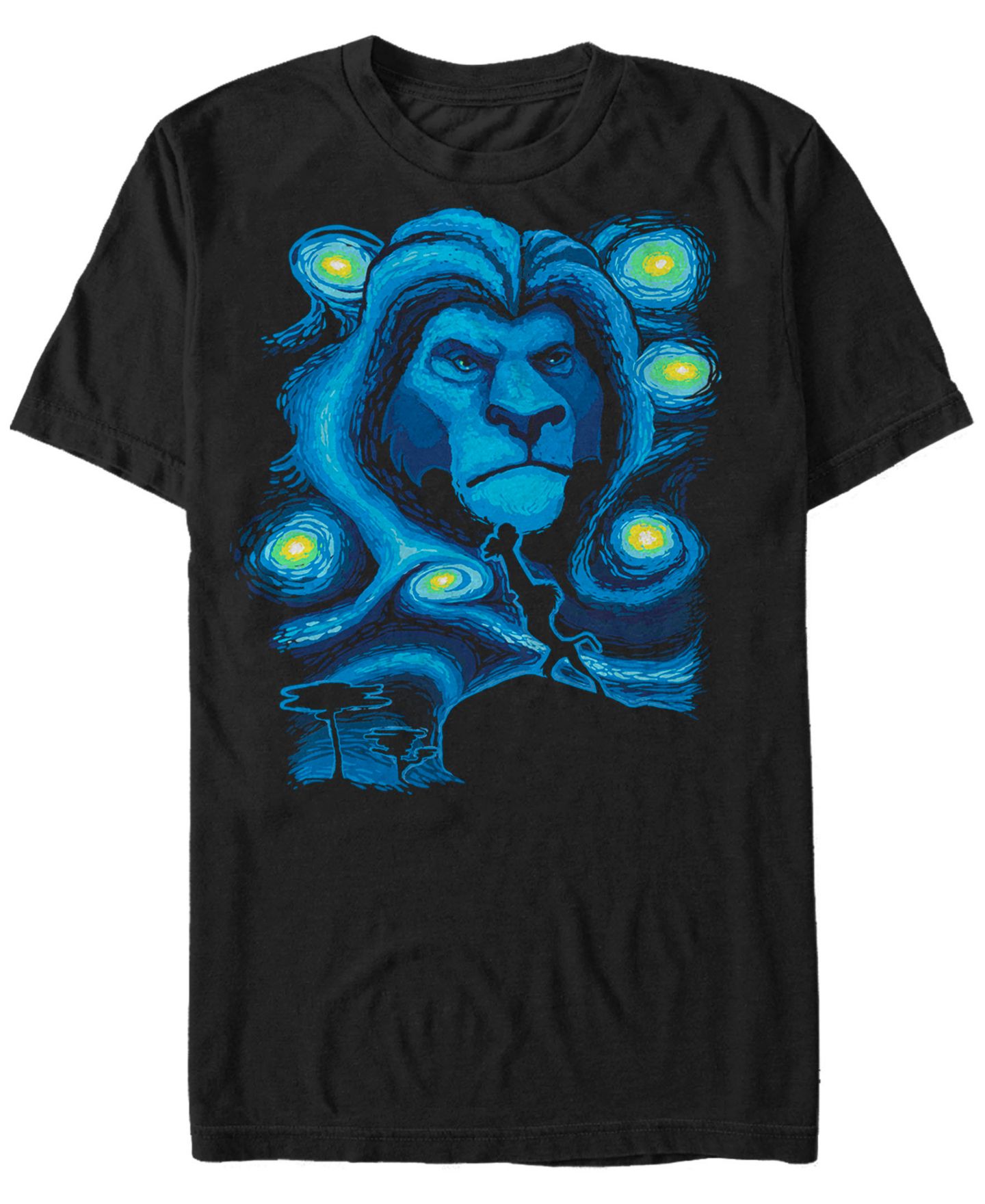 Мужская футболка Fifth Sun Disney The Lion King Mufasa Starry Night Short Sleeve, цвет: Чёрный — фото 1
