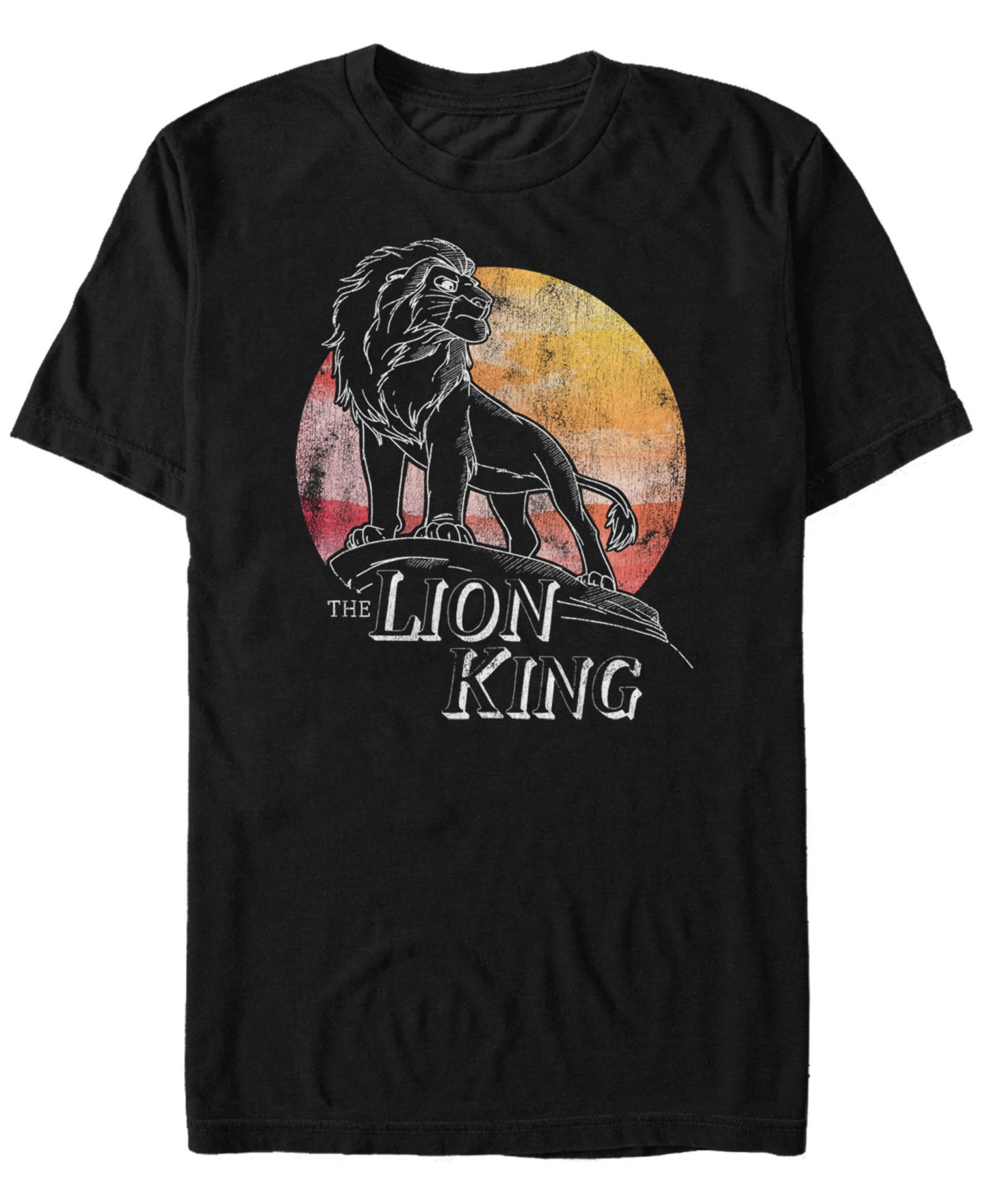 Мужская футболка Fifth Sun Disney Lion King Simba In The Wind Pride Rock Outline Short Sleeve, цвет: Чёрный — фото 1