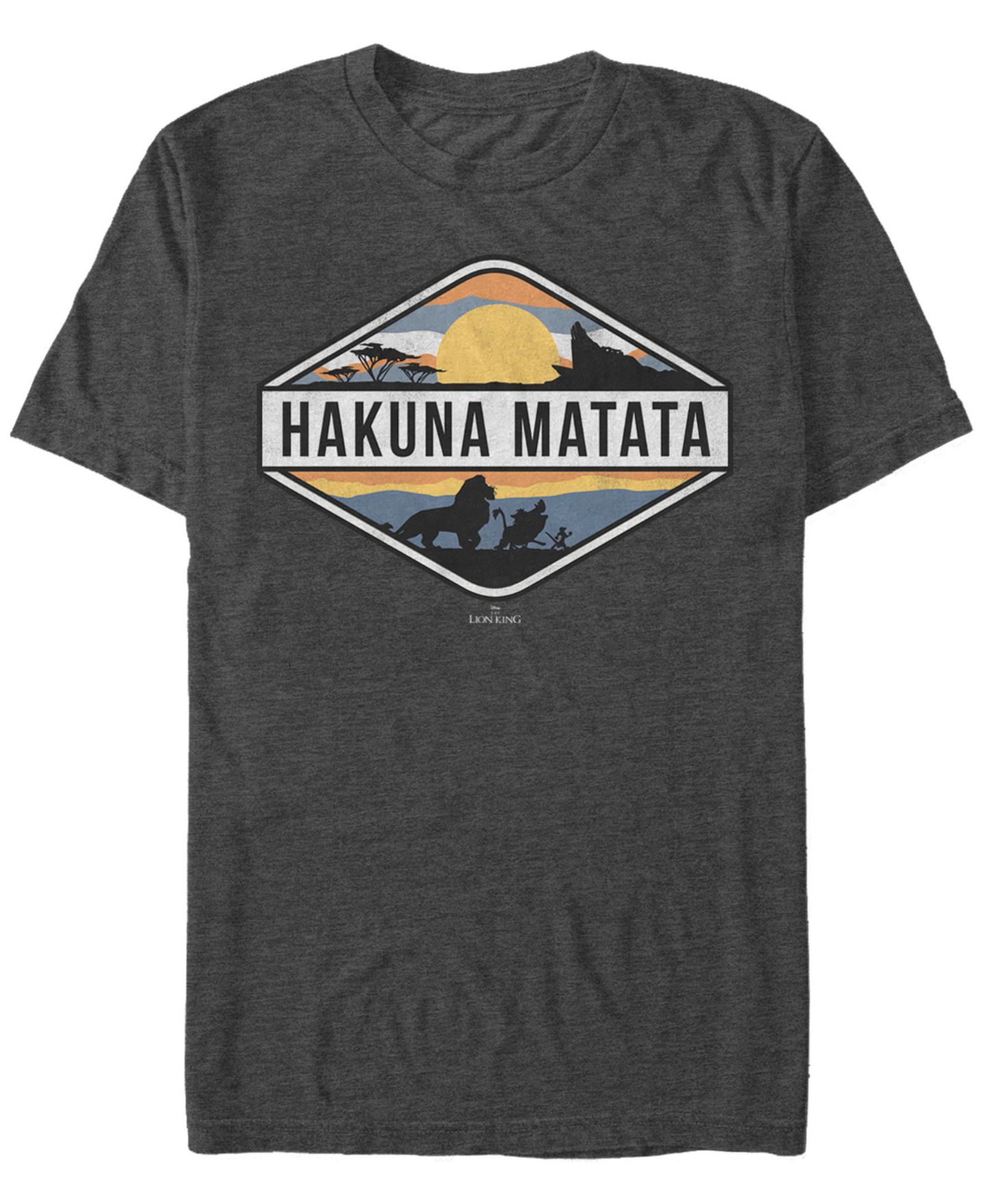 Мужская футболка Fifth Sun Disney The Lion King Hakuna Matata Emblem Short Sleeve, цвет: Угольный — фото 1