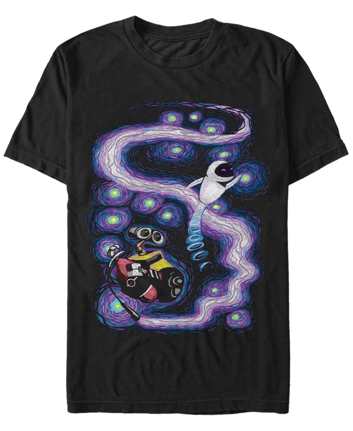 Disney Pixar Men's Starry Night Dancing in Space Short Sleeve T-Shirt