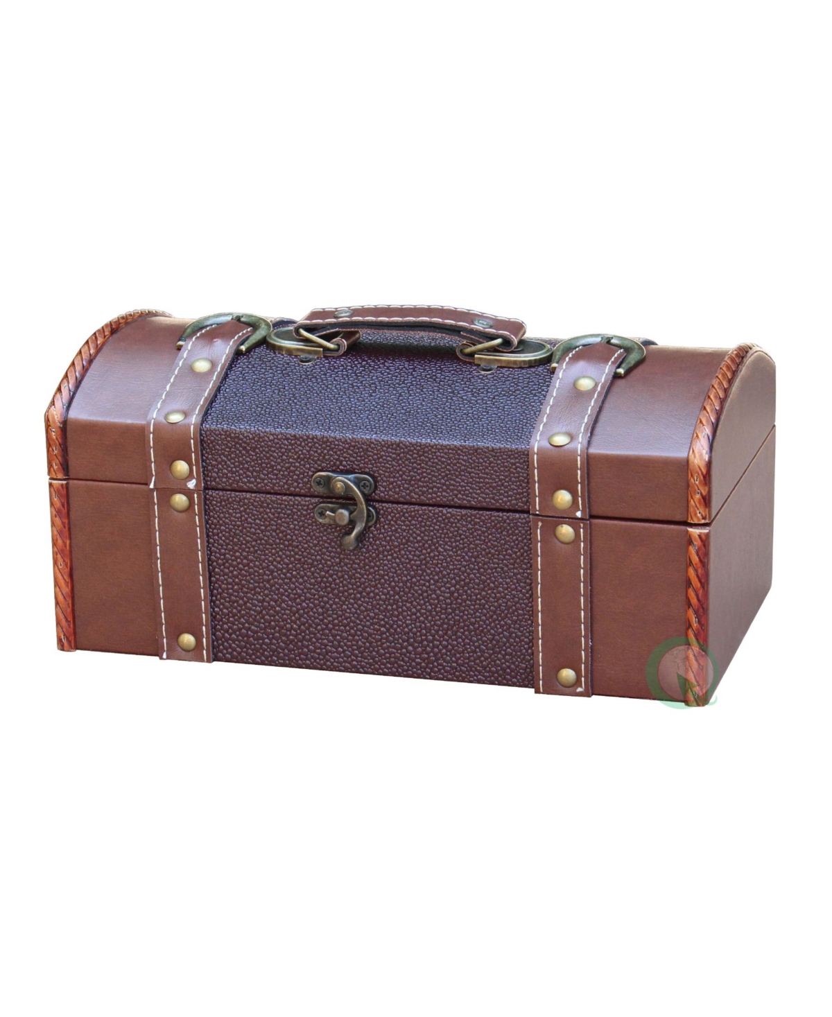 Vintiquewise Dresser Valet Leather Chest With Velvet Lining In Brown