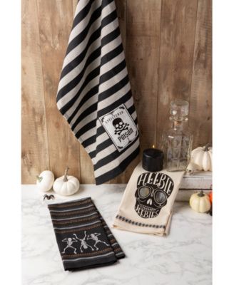 Assorted Skeleton Embellished Dishtowel Set