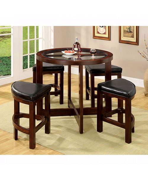 Benzara Counter Height Table Set With Glass Top Reviews