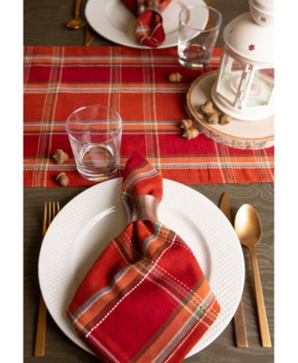 Autumn Spice Plaid Table Runner