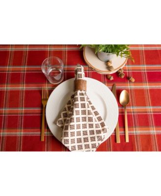 Autumn Spice Plaid Tablecloth