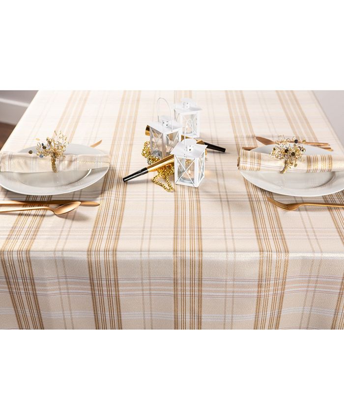 Design Imports Metallic Plaid Tablecloth Macy's