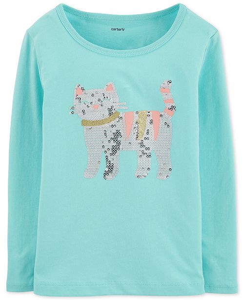 Carter S Baby Girls Cotton Sequin Cat T Shirt Reviews Shirts