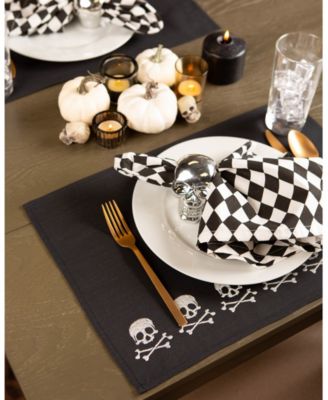 Skulls Embroidered Placemat Set