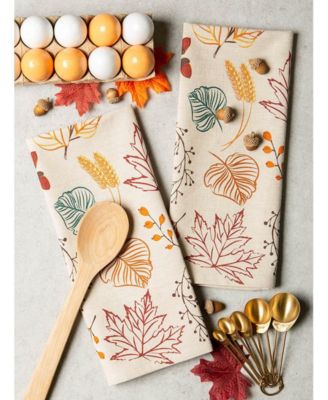 Autumn Leaves Printed Dishtowel Set