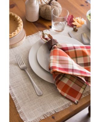 Pumpkin Spice Plaid Napkin, Set of 6