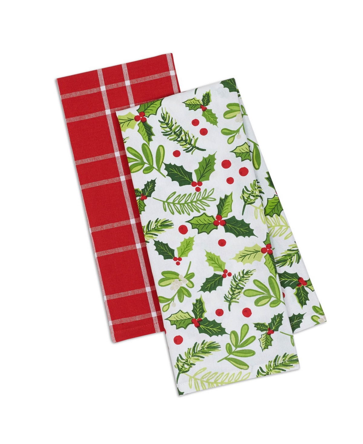 Assorted Boughs of Holly Dishtowel Set - Red