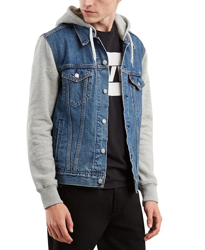 Introducir 46+ imagen men’s levi’s hooded trucker jacket