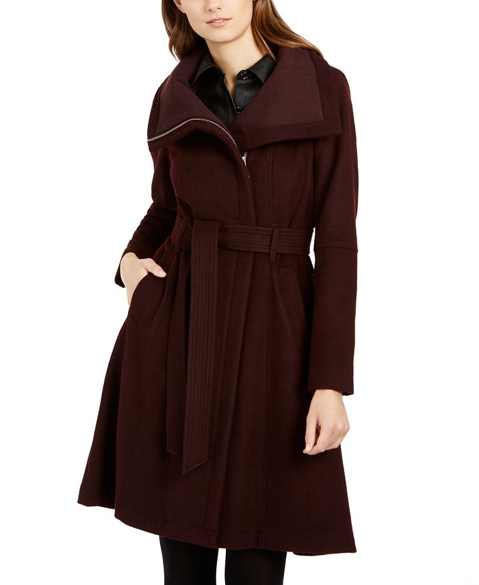 Funnel neck wrap clearance coat