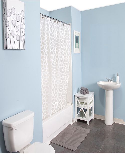 Kenney Medium Weight Mildew Resistant Decorative Shower Curtain