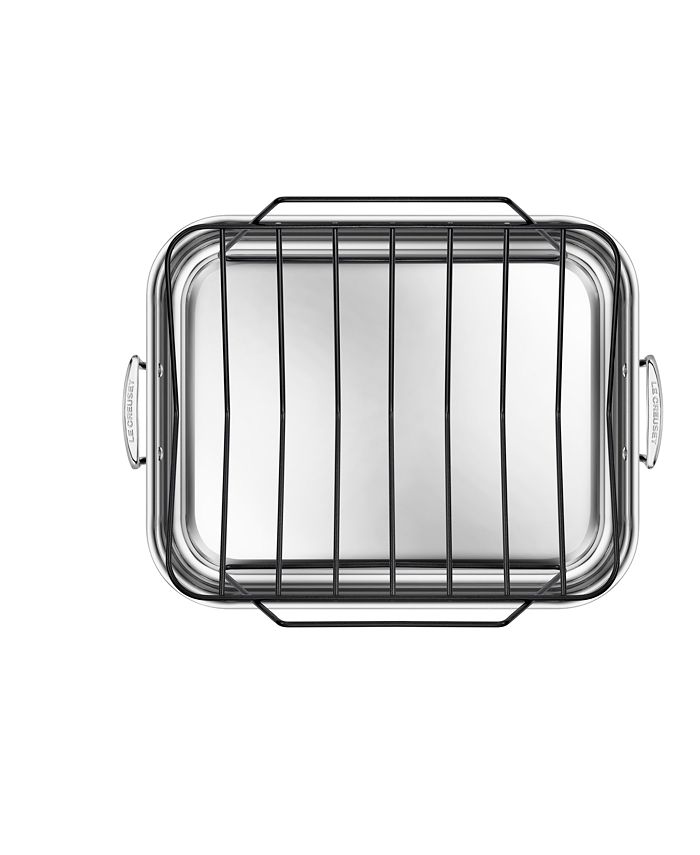 Le Creuset Stainless Steel Roasting Pan and Nonstick Cooking Rack Macy's