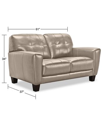 Furniture - Kaleb Tufted Leather Loveseat