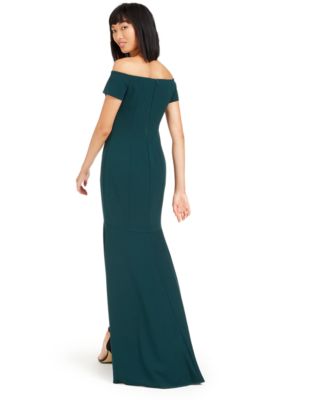 calvin klein off the shoulder high low dress