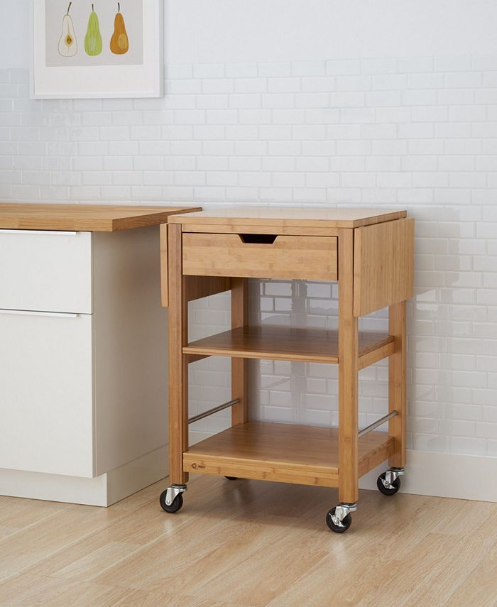 TRINITY 24" Bamboo Kitchen Cart with Drop Leaf Macy's