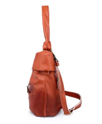 Sweet Lotus Leather Bucket Bag