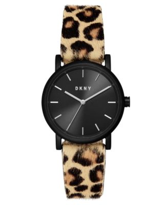 Women's Soho Leopard-Print Leather Strap Watch 34mm