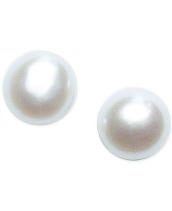 Macy's - Cultured Freshwater Pearl Station Necklace (6-6/12mm), 16" + 2" Extender, and Cultured Freshwater Pearl Stud Earrings (6-1/2-7mm) Set in Sterling Silver or 18k Gold Over Sterling Silver