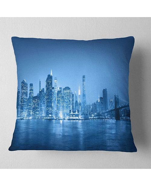 Design Art Designart Blue Panorama Of New York City Cityscape