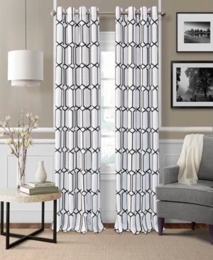Elrene Kaiden Blackout Linen 52" X 84" Window Panel In Black