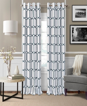 Elrene Kaiden Blackout Linen 52" X 84" Window Panel In Indigo
