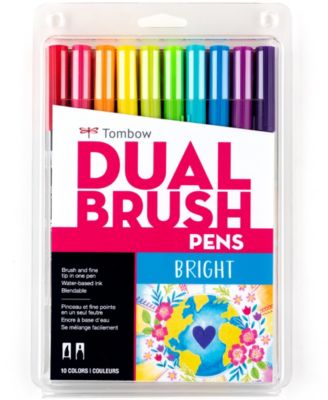 Tombow Dual Brush Pen Art Markers, Bright, 10-Pack