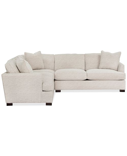 Furniture Juliam 3Pc. Fabric "L" Shape Sectional Sofa, Created for