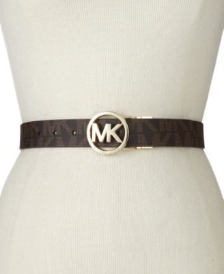 michael michael kors reversible signature with logo buckle belt