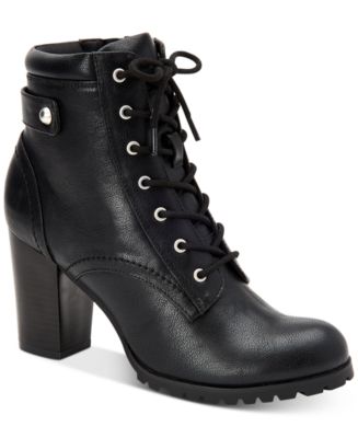 Style & Co Cassyn Lace-Up Lug Sole Booties, Created for Macy's - Macy's
