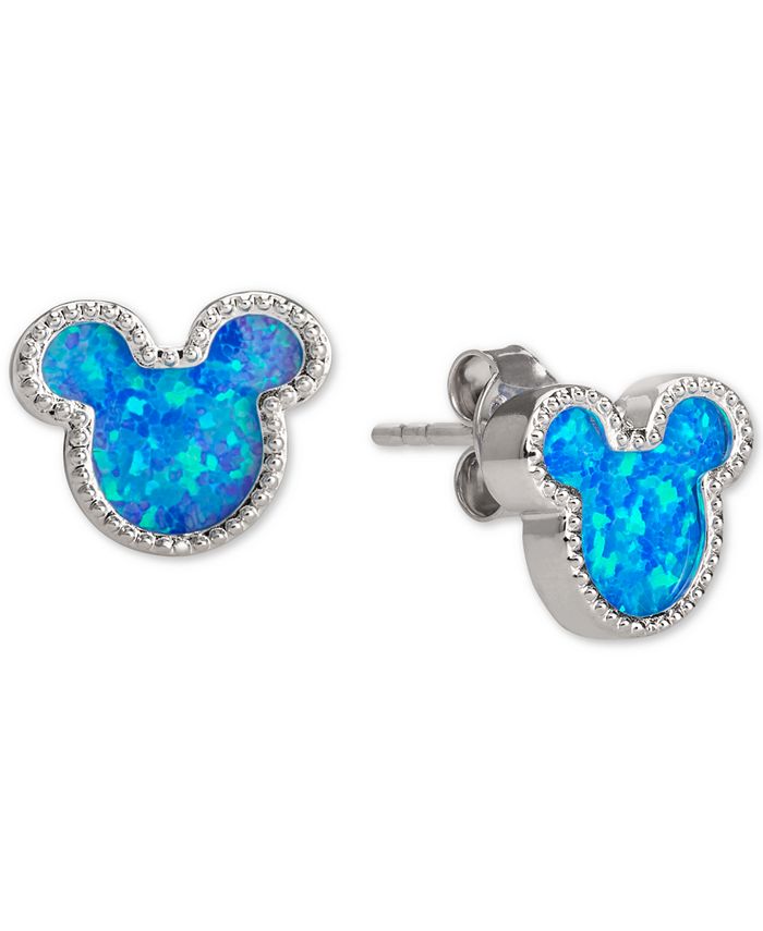Disney Children's Cubic Zirconia Mickey Mouse Stud Earrings in Sterling ...