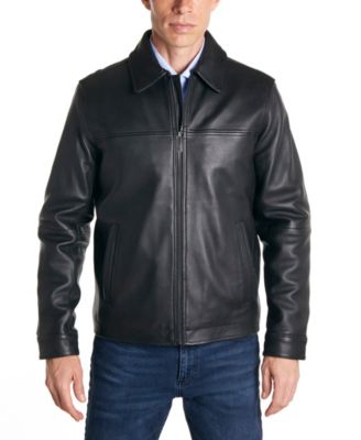 Perry Ellis Men's Classic Leather Jacket - Macy's