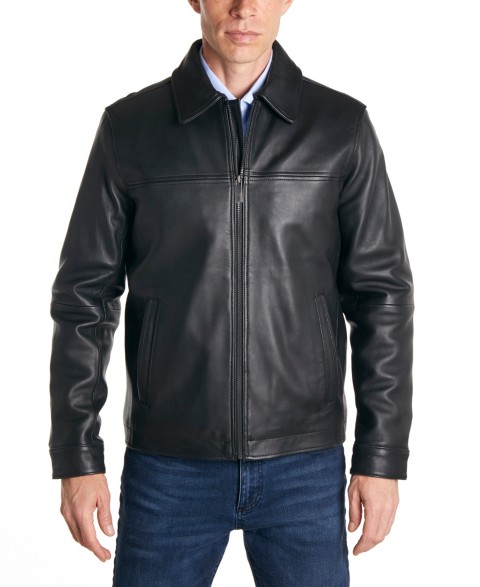 Мужские куртки Perry Ellis Men's Classic Leather Jacket