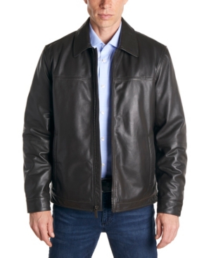 Perry Ellis Men's Classic Leather Jacket