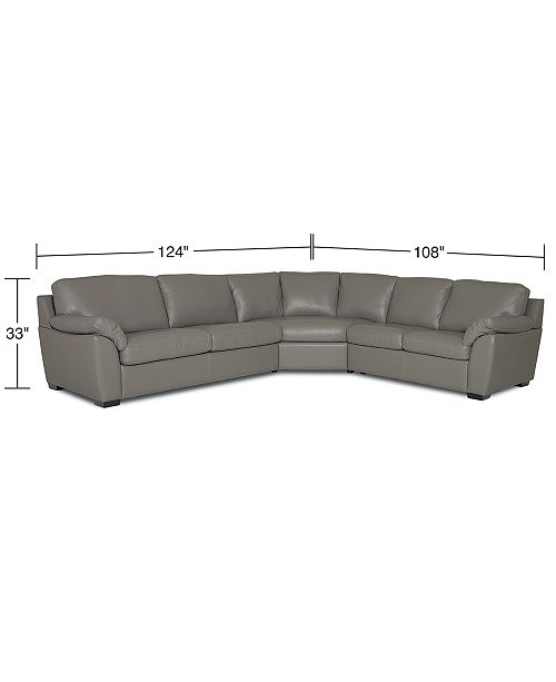 Furniture Lothan 3-Pc. Leather Full Sleeper Sectional Sofa 