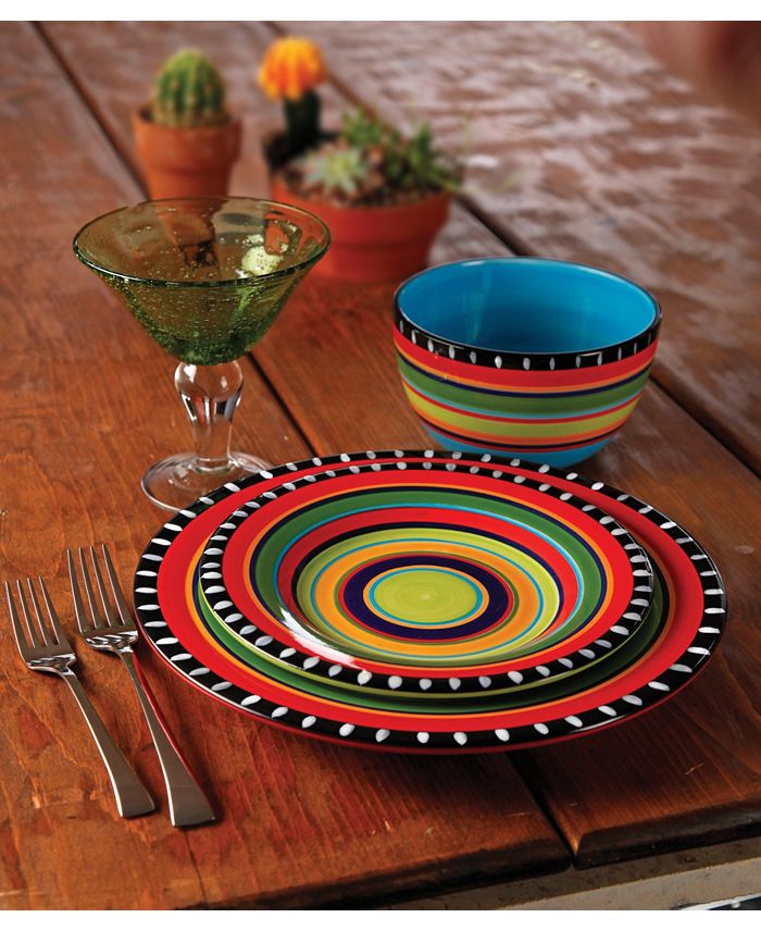 Gibson Pueblo Springs 16Pc. HandPainted Dinnerware Set Macy's