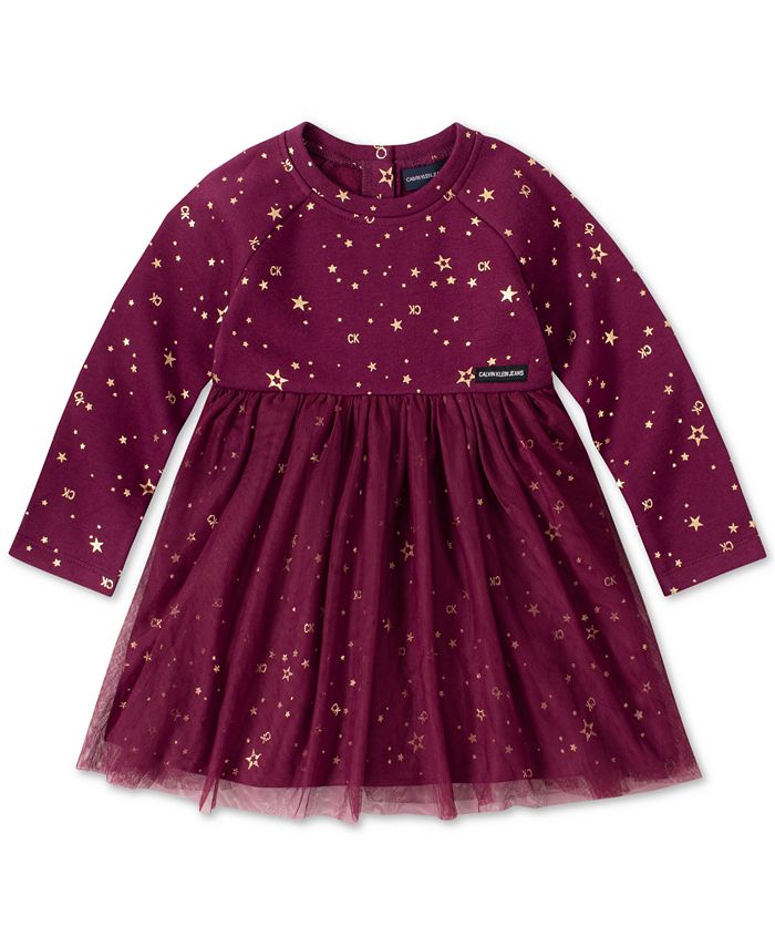 Udfør tillykke Spectacle Calvin Klein Toddler Girls Star-Print Fleece Dress & Reviews - Dresses -  Kids - Macy's