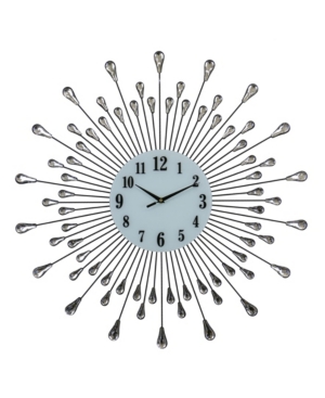 Three Star Droplet Wall Clock In Silver