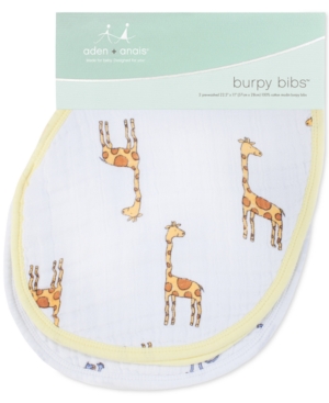 aden by aden + anais Baby Boys 2-Pack Jungle Jam Printed Cotton Burpy Bibs