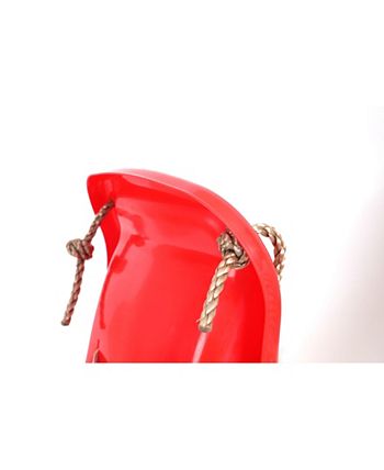 PawsMark - Red Plastic Baby and Toddler Swing Seat with Hanging Ropes