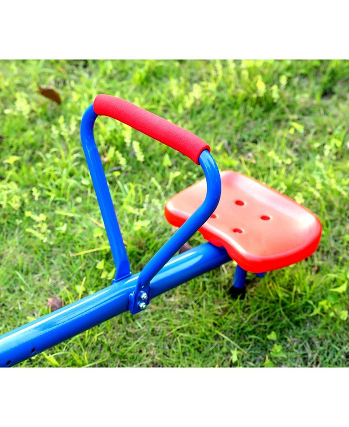 PawsMark - Extendable Outdoor Red and Blue Metal Rotating Seesaw