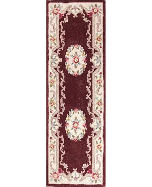 Km Home Closeout Palace Garden Aubusson Burgundy 2 6 X 8 Runner Area Rug Reviews Rugs Macy S