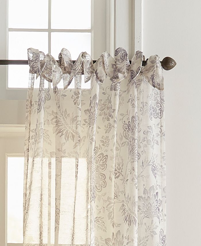 Elrene Westport Floral TieTop Sheer Window Curtain Macy's