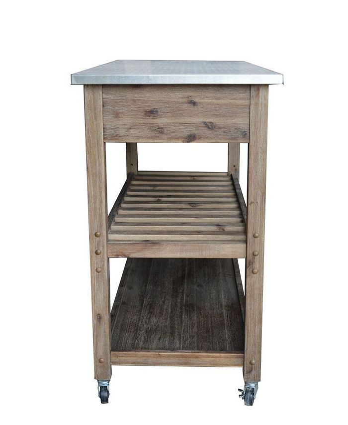 Boraam Sonoma Collection Kitchen Cart with Stainless Steel Top Macy's