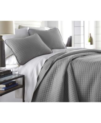 Shop Southshore Fine Linens Oversized Solid 3 Piece Quilt Sham Set In Coronet Blue