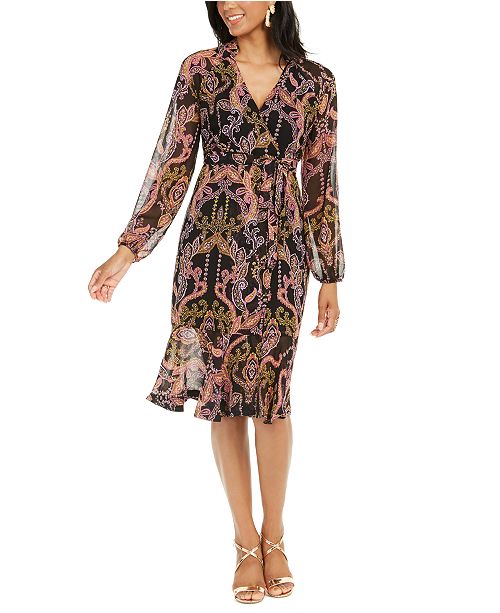 Thalia Sodi Printed Surplice Peasant Dress Created For Macy S