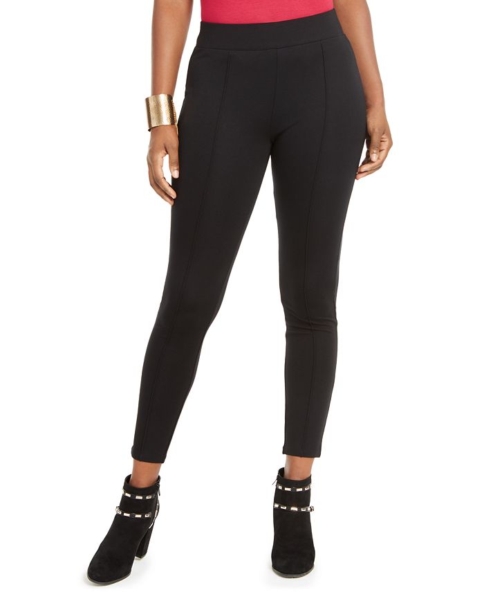 Slim fit: leggings with pintuck seams - black